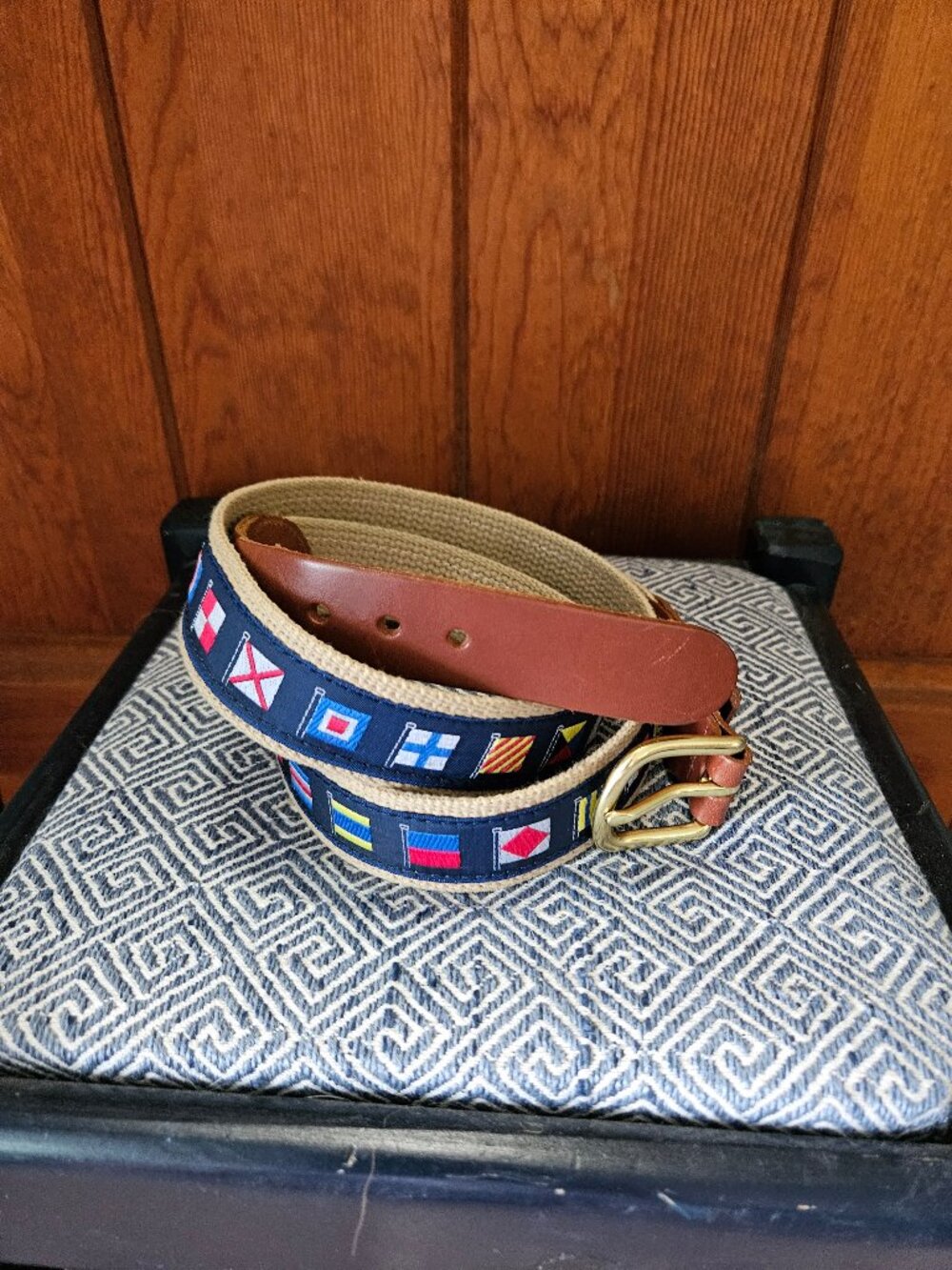 Men's Leatherman Nautical Flag Belt, Size 42
